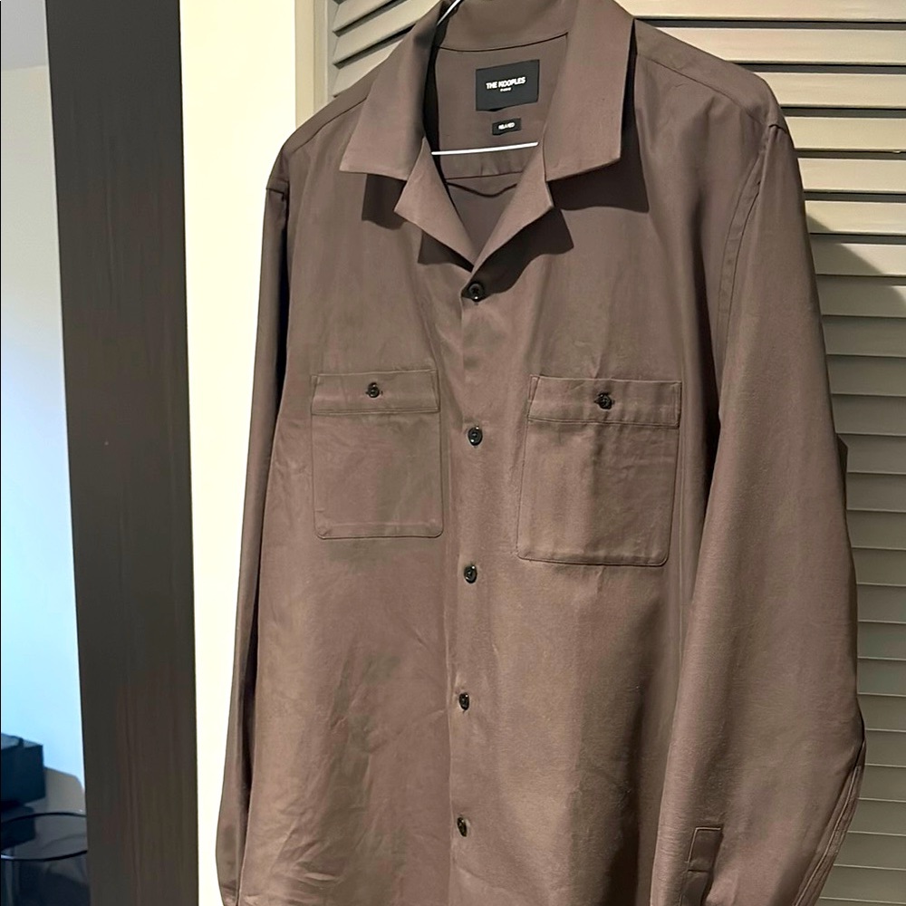CLEARANCE SALE THE KOOPLES Men’s Brown Relaxed Twill Shirt.